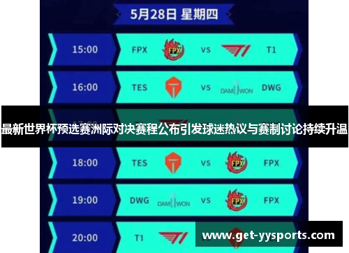 最新世界杯预选赛洲际对决赛程公布引发球迷热议与赛制讨论持续升温